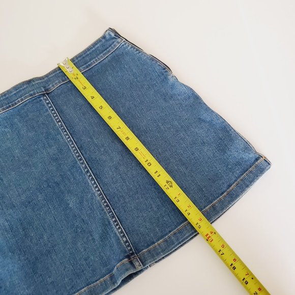 ARITZIA WILFRED FREE Blue Denim A-Line Side Zip Mini Skirt - Picture 10 of 10